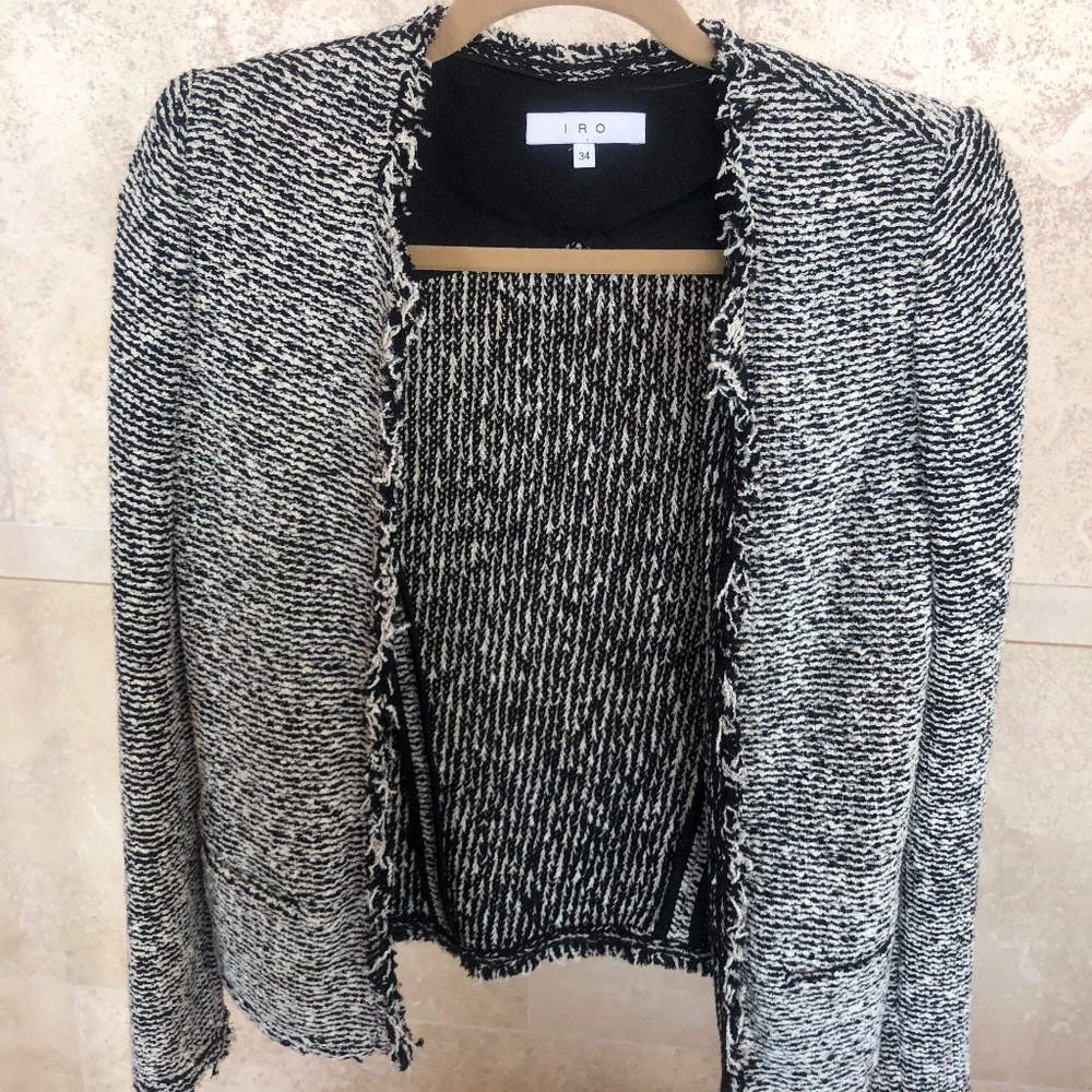 IRO Women's Textured Black and White Jacket